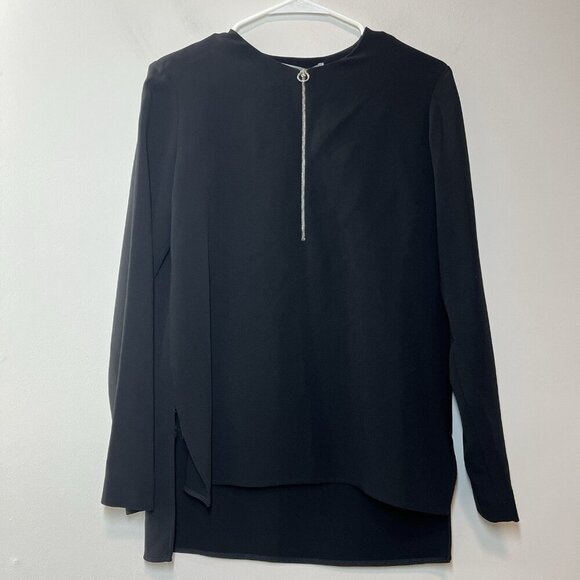 Stella McCartney NWT Black Arlesa Quarter Zip Blouse Size 38 - Picture 4 of 11